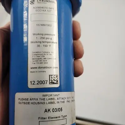 USED DONALDSON DONALDSON ULTRA FILTER AG0004STD  NPT ECO KA 1/2"