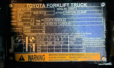 USED 2019 TOYOTA 8FGCU25