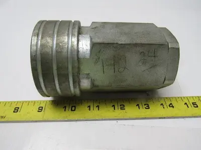 Parker H12-62 Steel 1-1/2" Body Poppet Valve Shut off 1"NPTF Quick Coupling