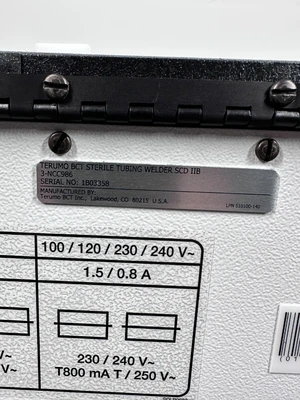 2022 Terumo BCT SCD IIB Sterile Tubing Welder 3NCC986