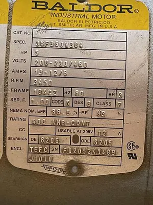 Used GAST GAST R6350A-2 BALDOR 36F360W384 Misc Electrical & Power Parts | ND Industrial Surplus #1214076