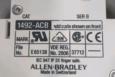 Allen-Bradley 1492-ACB-H1 Circuit Breaker Loc4E28