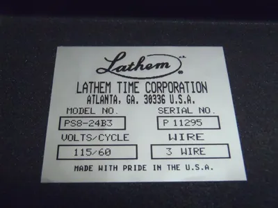 PS8-24B3 | Lathem  Time Clock Power Supply For 3 Wire System 115V 60Hz - Used