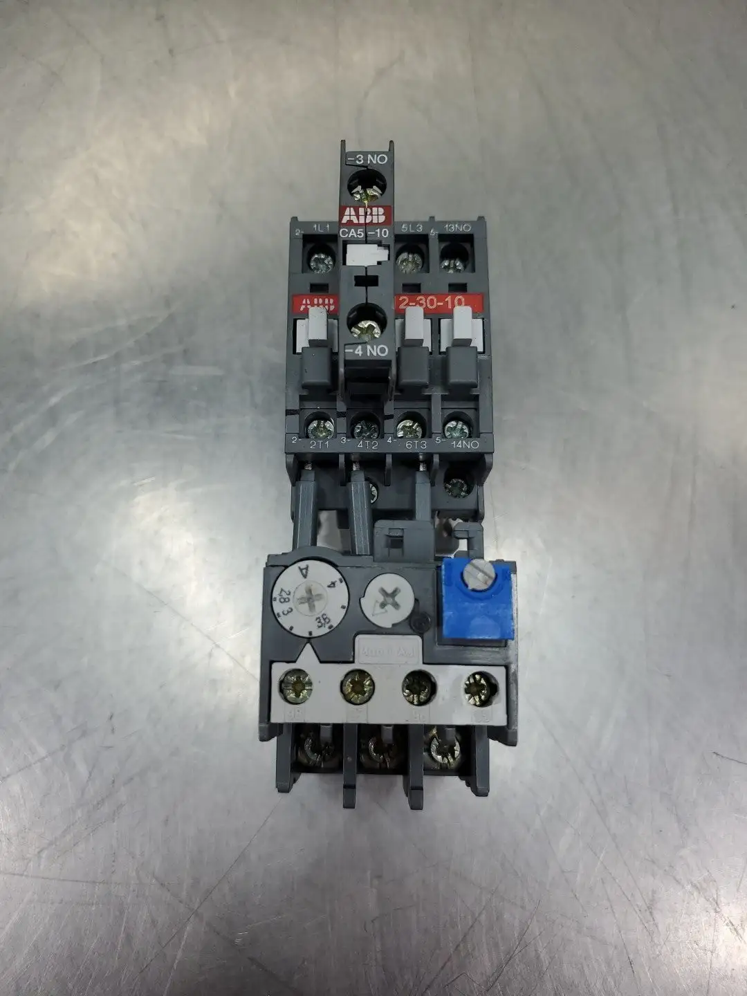 ABB A123010 28A 1000VAC Contactor w/TA25DU & CA510 Auxiliary Contactor 4A43