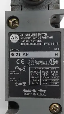 USED ALLEN-BRADLEY ALLEN-BRADLEY OILTIGHT LIMIT SWITCH 802T-AP
