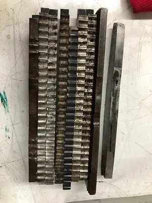 3041-385 SET OF 9 ENGINE TURNING STRAIGHT LINE PATTERN BARS