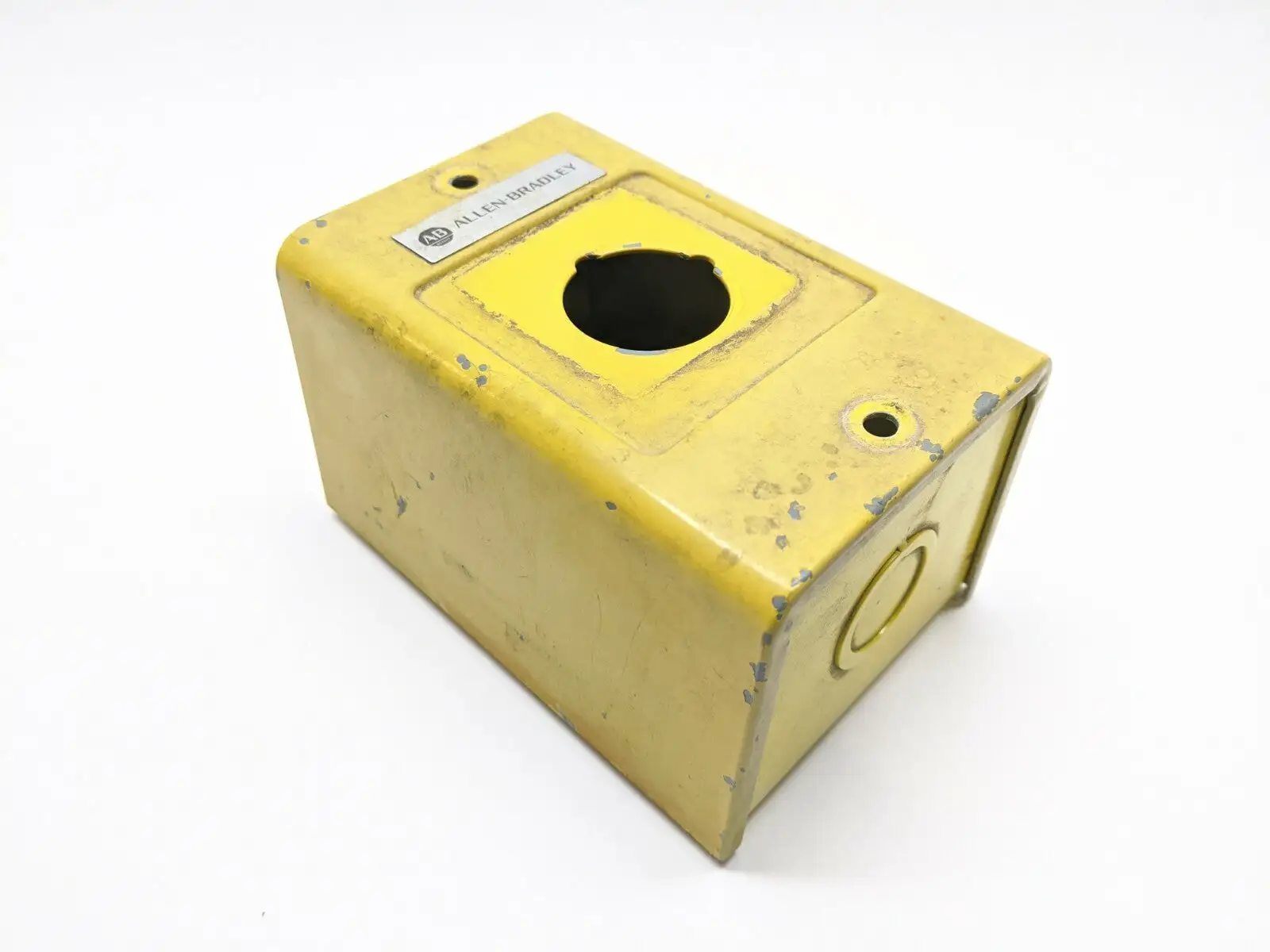 800H-1HZ | Allen Bradley  Yellow Painted Steel Electrical Enclosure 4-1/2"x3"x3" - Used