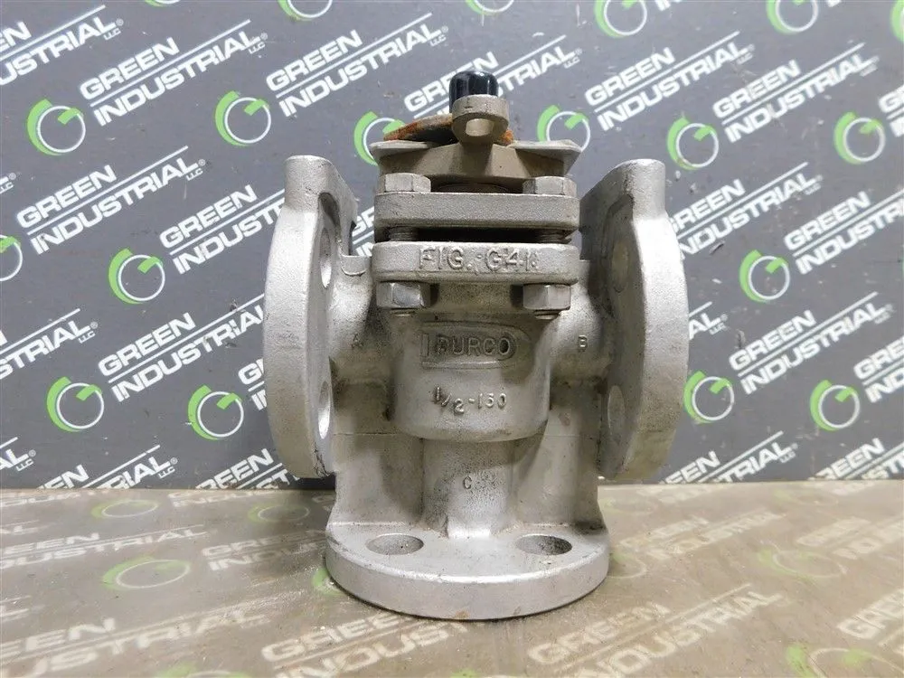1/2 Durco G411 3-Way Plug Valve Class 150  CF8M Used