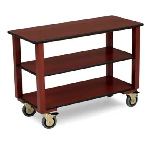Forbes Industries Room Service Cart w/ (3) Shelves - 44"L x 19"W x 31"H, Laminate/Wood (4645)