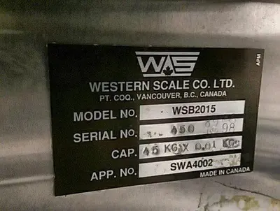 USED WESTERN SCALE CO WSB2015 | DF2000NS