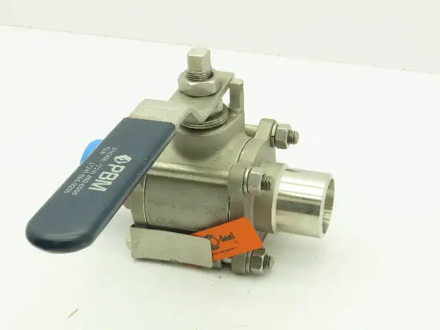 PBM  SPH-G5B-A-A037  316 Stainless Sanitary Ball Valve 1-1/2" Butt Weld 900 PSI