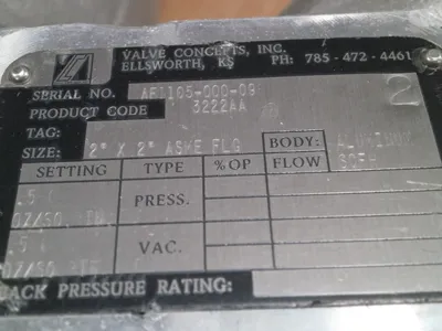 USED Valve Concepts Inc 3222AA