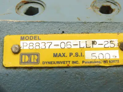 Dynex/Rivett P8837-06-LLP-25 Balanced Spool Valve Pressure Control 40-500psi