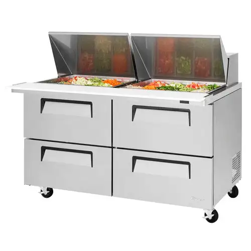Turbo Air TST-60SD-24-D4-N 60 1/4" Super Deluxe Mega Top Sandwich/Salad Prep Table w/ Refrigerated Base, 115v