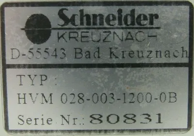 NEW SCHNEIDER KREUZNACH HVM 028-003-1200-0B SERVO VALVE D-55543, HVM02800312000B