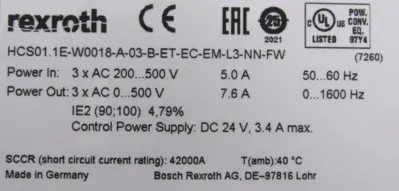 USED REXROTH HCS01.1E-W0018-A-03-B-ET-EC-EM-L3-NN-FW SERVO DRIVE