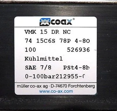 NEW CO AX VMK-15-DR-NC PNEUMATIC VALVE VMK15DRNC