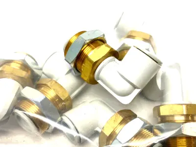 USED SMC PUSH-TO-CONNECT BULKHEAD MALE ELBOW FITTING 12MM