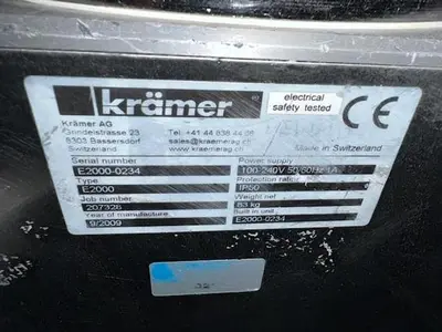 Kramer model E2000 stainless steel rotary tablet deduster
