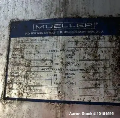 Used MUELLER CORP _UNKNOWN_ Stainless Steel Tanks Illinois US | Aaron Equipment #908759