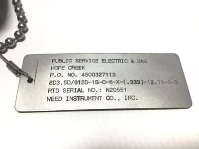 Weed Instrument 1050766 RTD 100Ohm Platinum 612D Stainless Steel