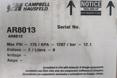NEW CAMPBELL HAUSFELD AR8013 AIR TANK 2 GAL