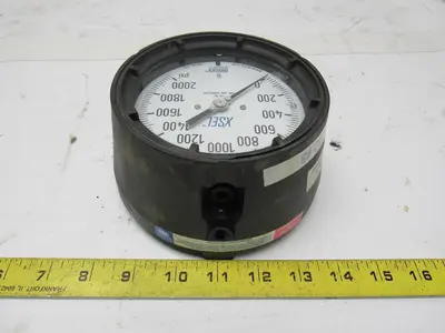 Waika 23X.34 Pressure Gauge 0-2000PSI, 1/2" NPT Stainless Connection SIZE 4-1/2"