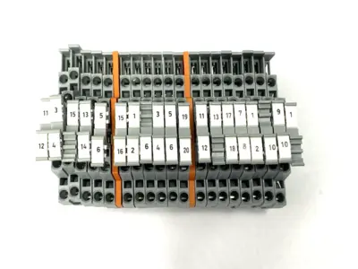 USED WAGO DOUBLE-DECK TERMINAL BLOCK LOT OF 19