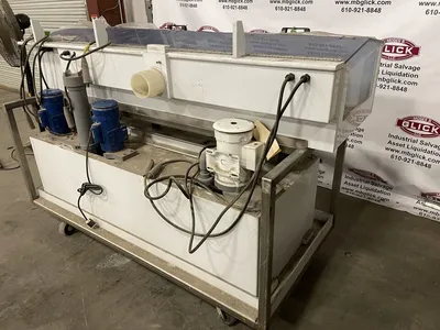 6.5ft Plastic Electro-Plating Dip Tank with 2 Trays 46.75” l  x 7.75” w x 7” h