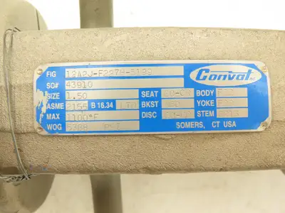 Conval 12A2J-F227H-5199  Globe Throttling Valve 1-1/2" Socket Weld 5388psi