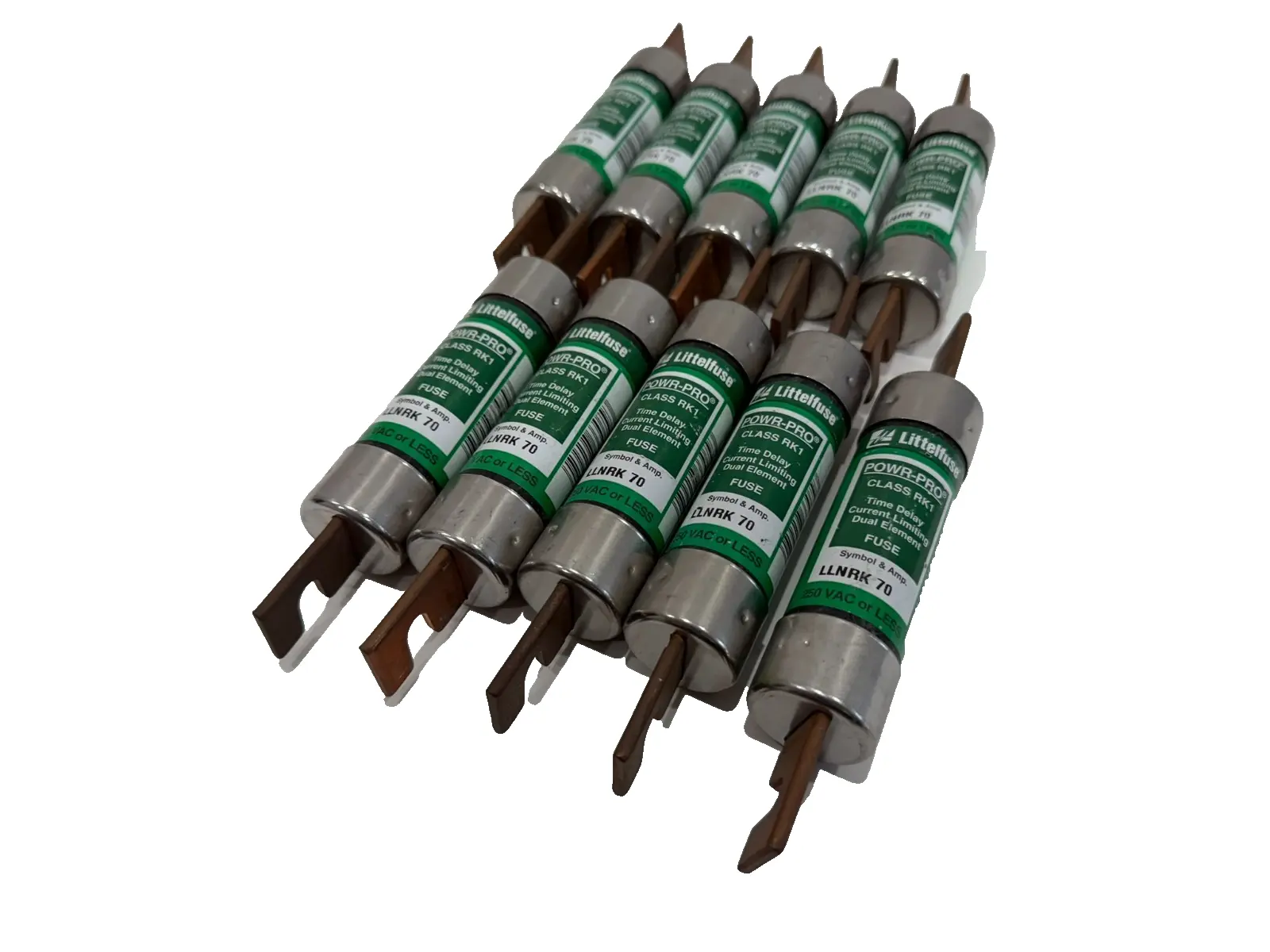NEW LOT OF 10 LITTELFUSE LLNRK-70 TIME DELAY FUSES LLNRK70