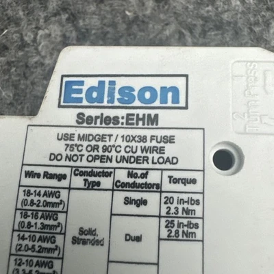 Used Edison EHM Series Fuse Accessories California US | Davliegogo LLC #1706597