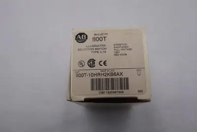 Allen Bradley 800T-10HRH2KB6AX ILLUMINATED SELECTOR SWITCH SER U STOCK K-3219