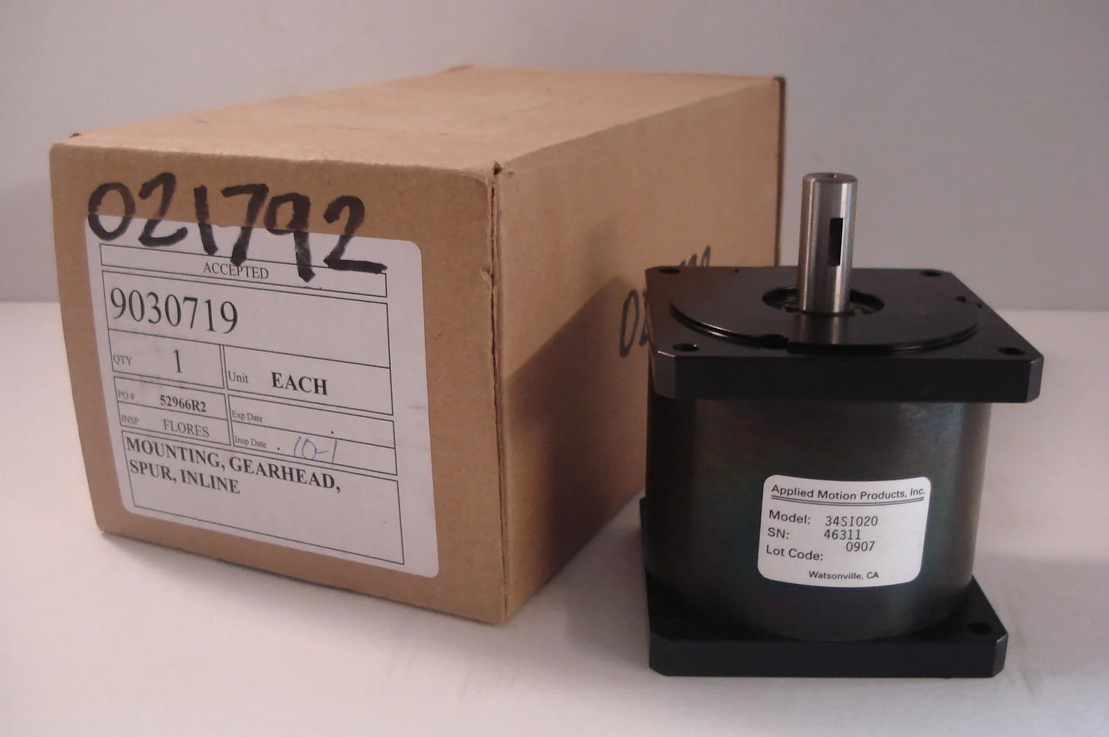 NEW APPLIED MOTION 34SI020 MOTOR GEARHEAD