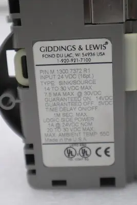 GIDDINGS & LEWIS M.1300.7372 R1 Input Module 24VDC SINK/SOURCE STOCK 638-D