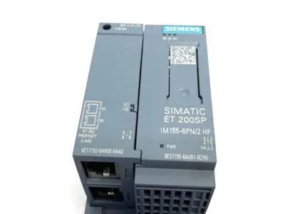 USED SIEMENS 2-PORT INTERFACE MODULE IM 155-6PN/2 W/ 6ES7193-6AR00-0AA0 BUS AD