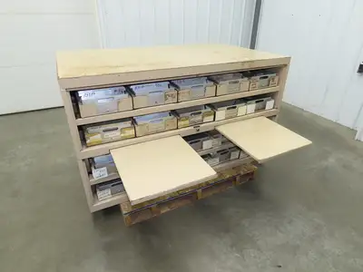 Modular Industrial Storage Cabinet 20 Drawer 61.5x38x34.5" Vintage 17x10" Trays