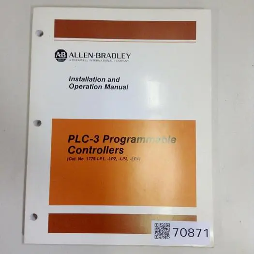 Used ALLEN BRADLEY 1775-6.7.1 Manuals Michigan US | Ideal Machinery #701062