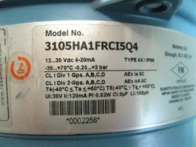 USED Rosemount 3105 HA1 FRCI5Q4