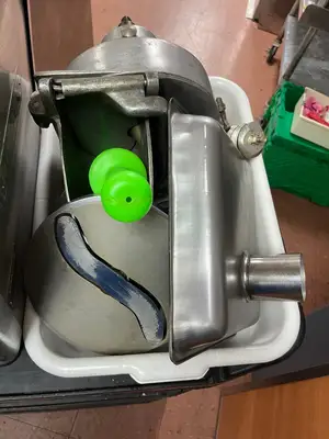 Used Hobart Used Hobart 4812 Commercial Meat Grinder Motor with Grinder and Slicer Attachments 120V Grinders / Shredders - Food Illinois US | Falcon Restaurant Supply #1373529