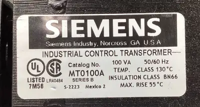 Used Siemens SIEMENS MT0100A Transformers South Carolina US | Palmetto Automation #1160140