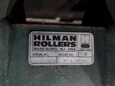 (4) 4 TON HILLMAN MODEL #B1-4  ROLLER TYPE MACHINERY MOVING SKATES: STOCK #22989
