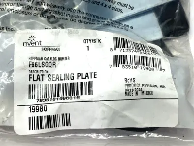 New | in-Stock Hoffman Flat Sealing Plate Cover & Gasket for Wireway 6" x 6" 19980 Misc Electrical & Power Parts Michigan US | Maverick Industrial Sales #1514695