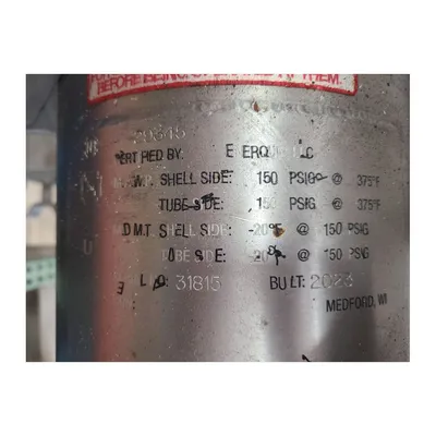 Used 8" Enerquip Sanitary Stainless Steel U-Tube Heat Exchanger