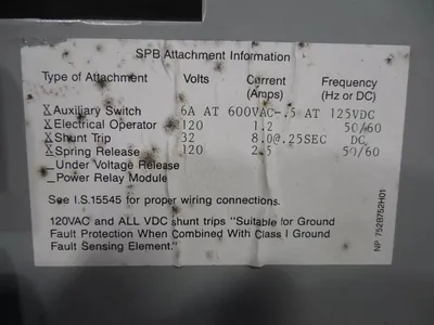 Westinghouse SPB65 Pow-R-Breaker 1600A Frame 1600A Trip Digitrip RMS 500 Used