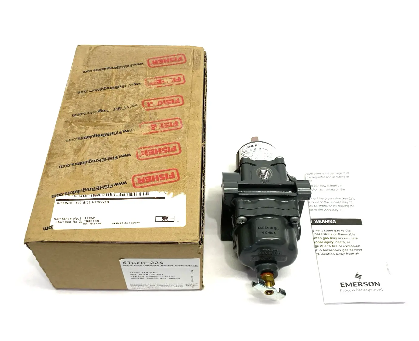 USED EMERSON FISHER INSTRUMENT SUPPLY REGULATOR, COMPACT, SMART BLEED