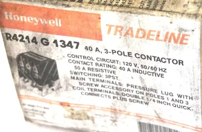 NEW HONEYWELL R4214G1347 40A, 3-POLE CONTACTOR