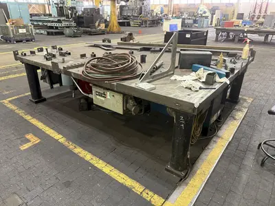 120" X 100" HEAVY DUTY STEEL LAYOUT WORK STATION TABLE: STOCK #23551