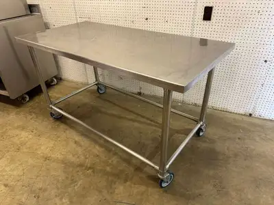 Used Falcon Restaurant Supply, Inc. Used 60"X 30" Stainless Steel Table with Casters - FG Food Prep Tables Illinois US | Falcon Restaurant Supply #1373820