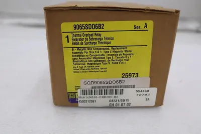 SQUARE D 9065SD06B2 THERMAL OVERLOAD RELAY T216128 NEW UNIT STOCK G320A